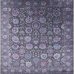 Square Machine Washable Industrial Modern Plum Purple Rug, wshurb2470