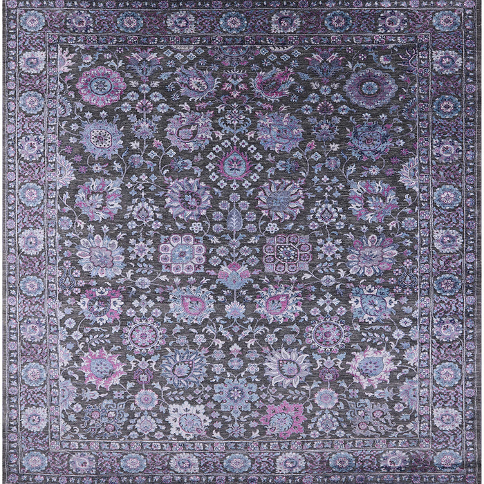Square Machine Washable Industrial Modern Plum Purple Rug, wshurb2470