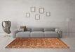 Machine Washable Oriental Orange Industrial Area Rugs in a Living Room, wshurb2470org