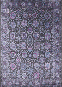 Machine Washable Industrial Modern Plum Purple Rug, wshurb2470