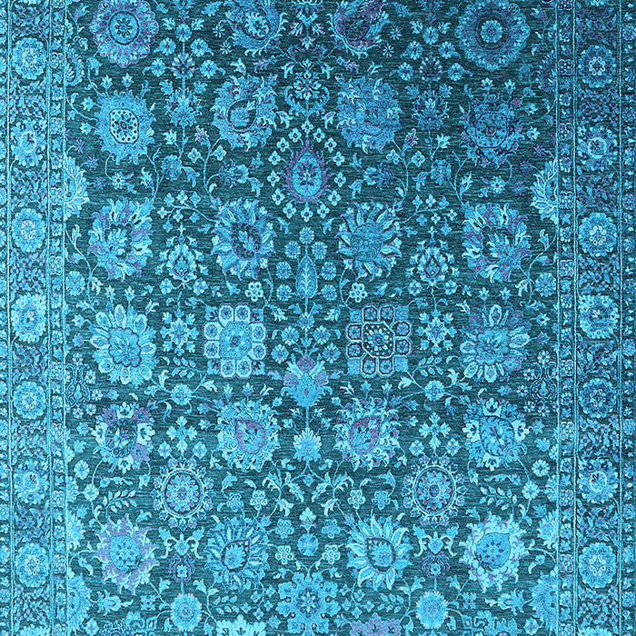 Machine Washable Oriental Light Blue Industrial Rug, wshurb2470lblu