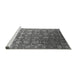 Sideview of Machine Washable Oriental Gray Industrial Rug, wshurb2470gry