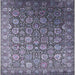 Square Mid-Century Modern Plum Purple Oriental Rug, urb2470