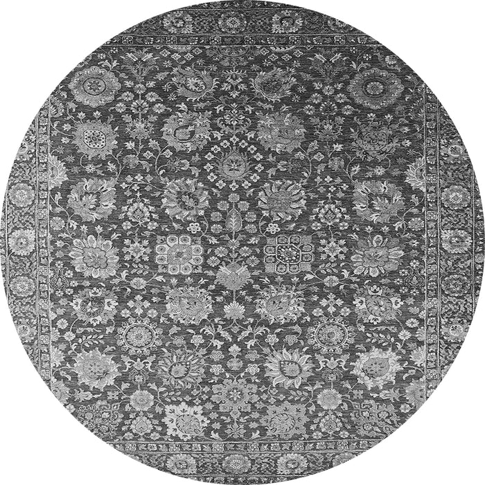 Round Oriental Gray Industrial Rug, urb2470gry