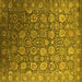 Square Machine Washable Oriental Yellow Industrial Rug, wshurb2470yw