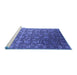 Sideview of Machine Washable Oriental Blue Industrial Rug, wshurb2470blu