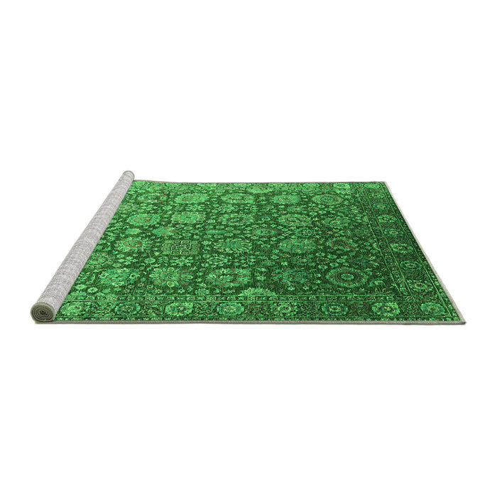 Sideview of Machine Washable Oriental Green Industrial Area Rugs, wshurb2470grn