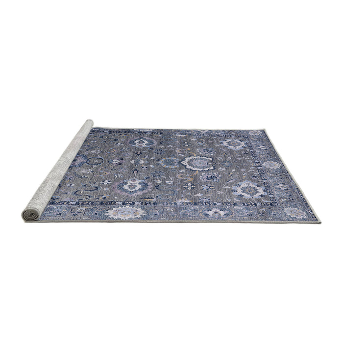 Sideview of Machine Washable Industrial Modern Purple Navy Blue Rug, wshurb2471