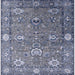 Square Mid-Century Modern Purple Navy Blue Oriental Rug, urb2471