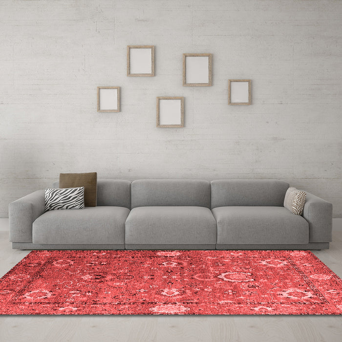 Industrial Red Washable Rugs