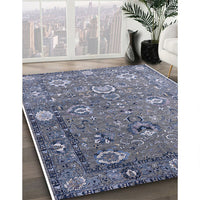 Mid-Century Modern Purple Navy Blue Oriental Rug, urb2471