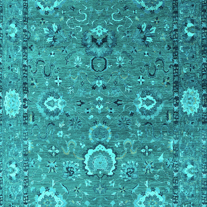 Machine Washable Oriental Turquoise Industrial Area Rugs, wshurb2471turq
