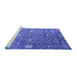 Sideview of Machine Washable Oriental Blue Industrial Rug, wshurb2471blu