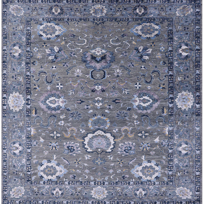 Square Machine Washable Industrial Modern Purple Navy Blue Rug, wshurb2471