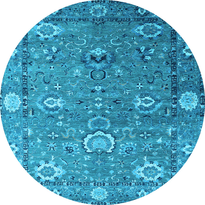 Round Oriental Light Blue Industrial Rug, urb2471lblu
