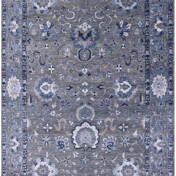 Mid-Century Modern Purple Navy Blue Oriental Rug, urb2471