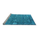 Sideview of Machine Washable Oriental Light Blue Industrial Rug, wshurb2471lblu