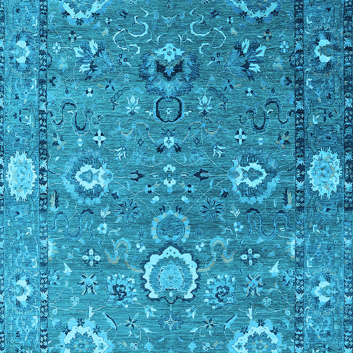 Machine Washable Oriental Light Blue Industrial Rug, wshurb2471lblu