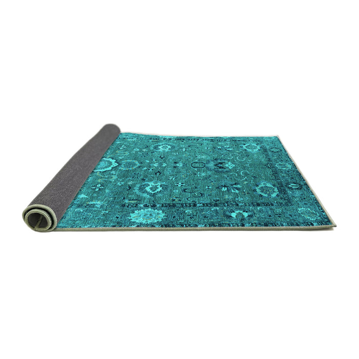 Sideview of Oriental Turquoise Industrial Rug, urb2471turq