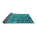 Sideview of Oriental Turquoise Industrial Rug, urb2471turq