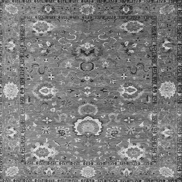 Square Machine Washable Oriental Gray Industrial Rug, wshurb2471gry