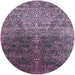 Round Machine Washable Industrial Modern Plum Purple Rug, wshurb2472