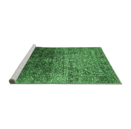 Sideview of Machine Washable Oriental Emerald Green Industrial Area Rugs, wshurb2472emgrn
