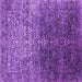 Square Machine Washable Oriental Purple Industrial Area Rugs, wshurb2472pur