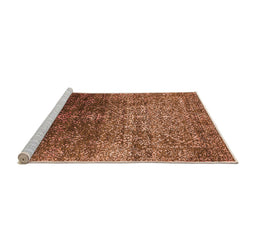 Sideview of Machine Washable Oriental Orange Industrial Area Rugs, wshurb2472org