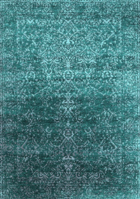 Oriental Turquoise Industrial Rug, urb2472turq