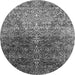 Round Oriental Gray Industrial Rug, urb2472gry