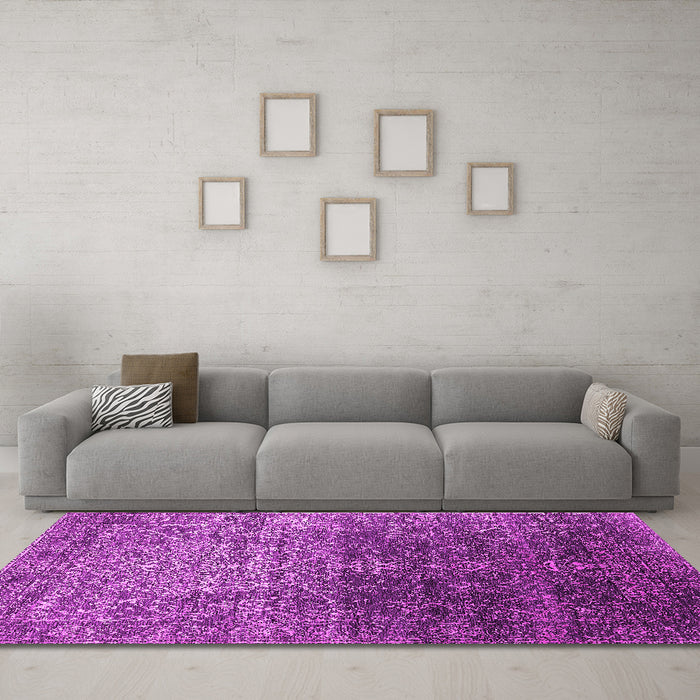 Machine Washable Oriental Pink Industrial Rug in a Living Room, wshurb2472pnk