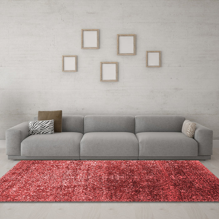 Industrial Red Washable Rugs