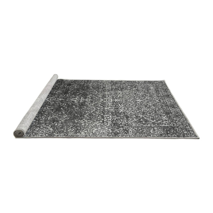 Sideview of Machine Washable Oriental Gray Industrial Rug, wshurb2472gry