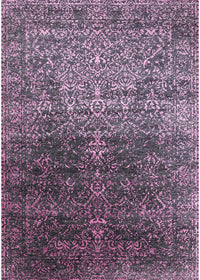 Machine Washable Industrial Modern Plum Purple Rug, wshurb2472