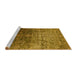 Sideview of Machine Washable Oriental Yellow Industrial Rug, wshurb2472yw