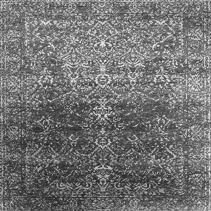 Square Machine Washable Oriental Gray Industrial Rug, wshurb2472gry