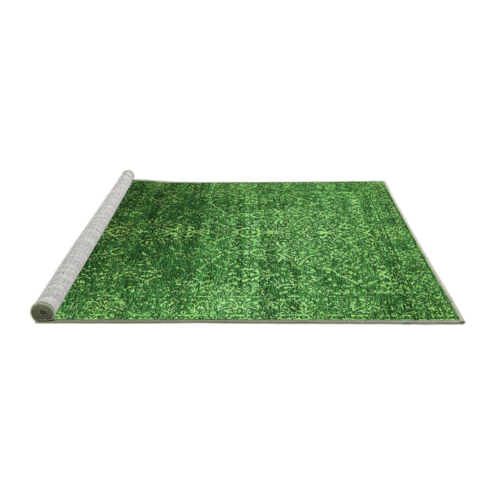 Sideview of Machine Washable Oriental Green Industrial Area Rugs, wshurb2472grn