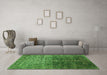 Machine Washable Oriental Green Industrial Area Rugs in a Living Room,, wshurb2472grn