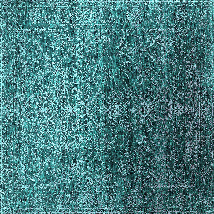 Square Oriental Turquoise Industrial Rug, urb2472turq