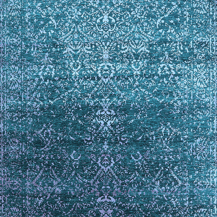 Machine Washable Oriental Light Blue Industrial Rug, wshurb2472lblu