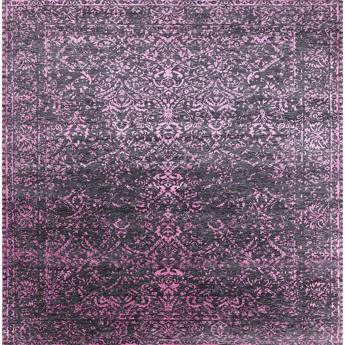 Square Mid-Century Modern Plum Purple Oriental Rug, urb2472