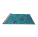 Sideview of Machine Washable Oriental Light Blue Industrial Rug, wshurb2473lblu