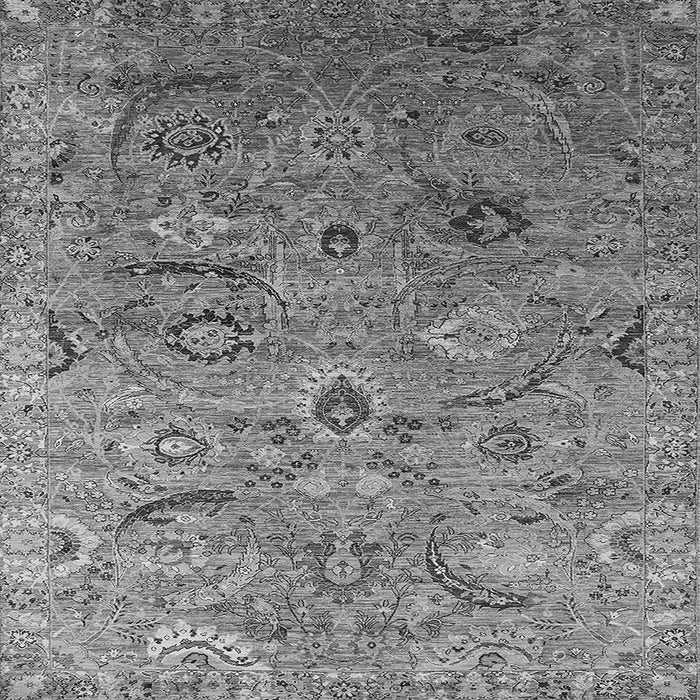Square Machine Washable Oriental Gray Industrial Rug, wshurb2473gry