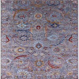 Square Machine Washable Industrial Modern Purple Rug, wshurb2473