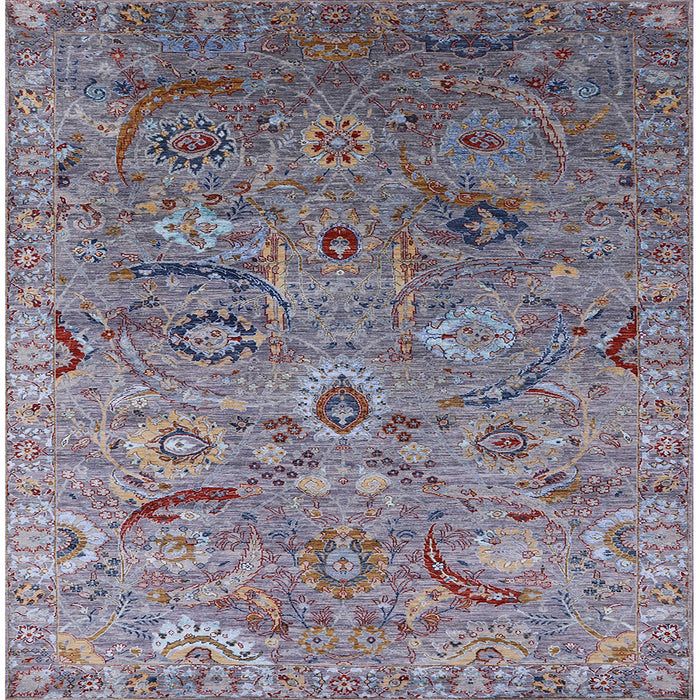 Square Machine Washable Industrial Modern Purple Rug, wshurb2473