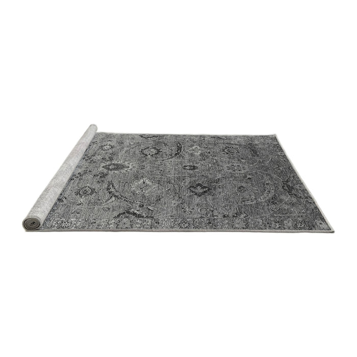 Sideview of Machine Washable Oriental Gray Industrial Rug, wshurb2473gry