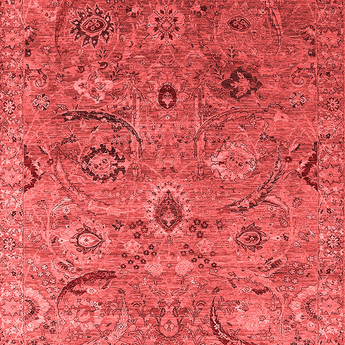Machine Washable Oriental Red Industrial Rug, wshurb2473red