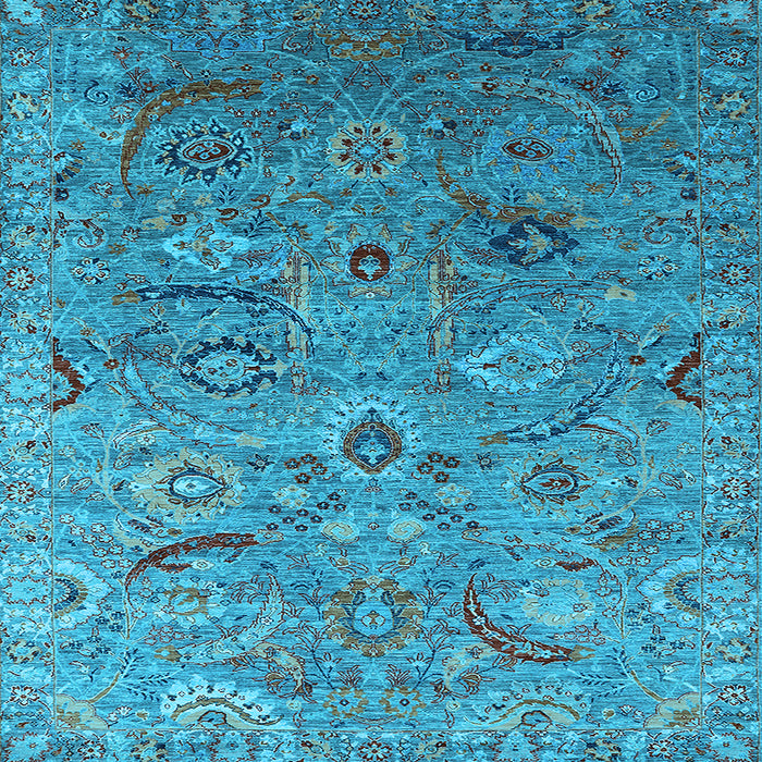 Square Oriental Light Blue Industrial Rug, urb2473lblu