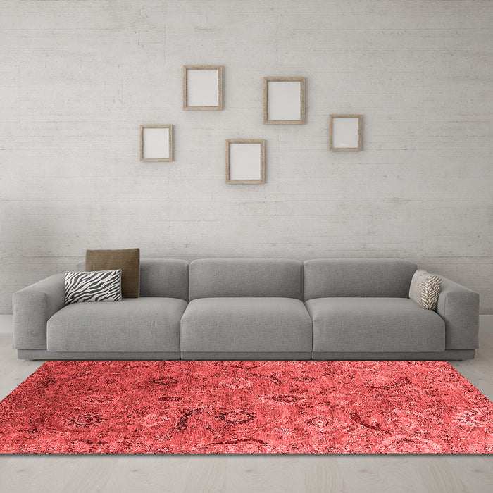 Industrial Red Washable Rugs